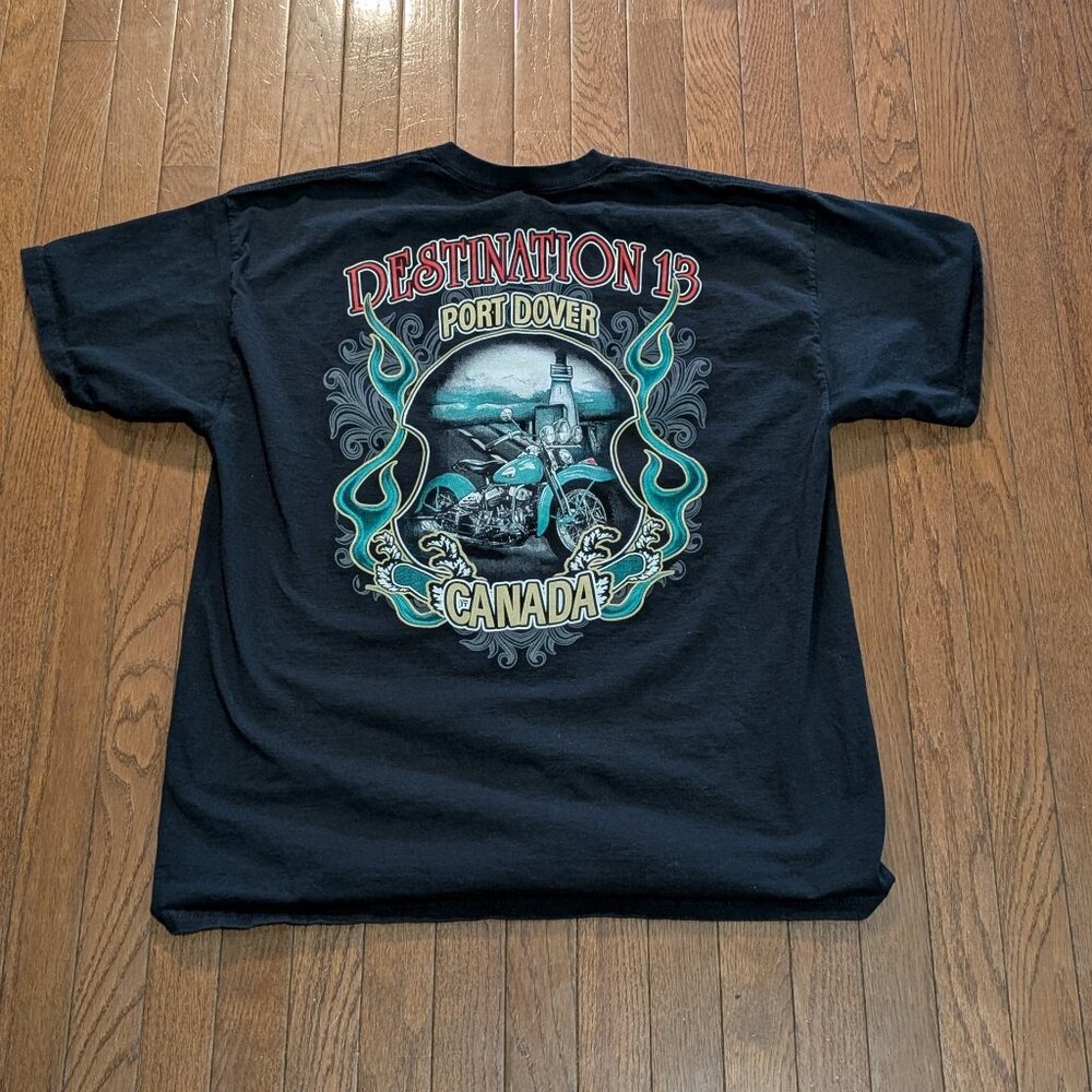2014 Port Dover Friday the 13th Biker Destination 13 Lighthouse T-Shirt XXL